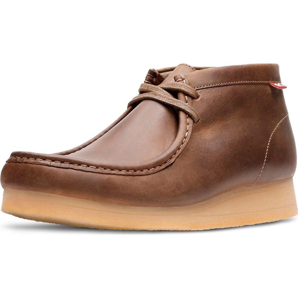 Clarks Men 10.5 Stinson Hi Wallabee Leather Chukka Boot Brown Loafer Ivy Work